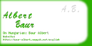 albert baur business card